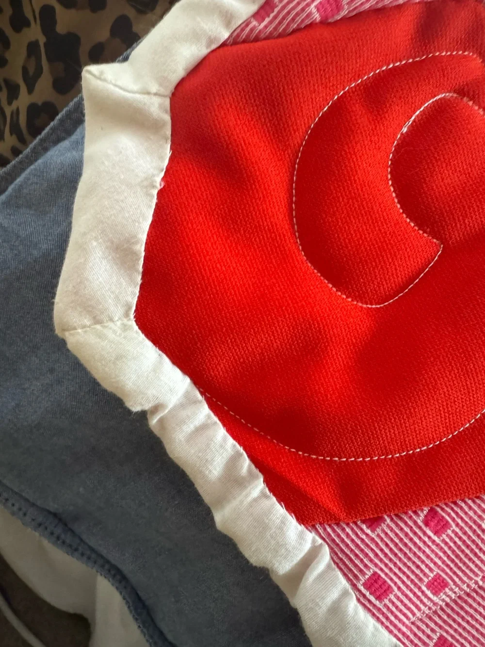 Vtg Rose Hexagon Quilted Bedspread